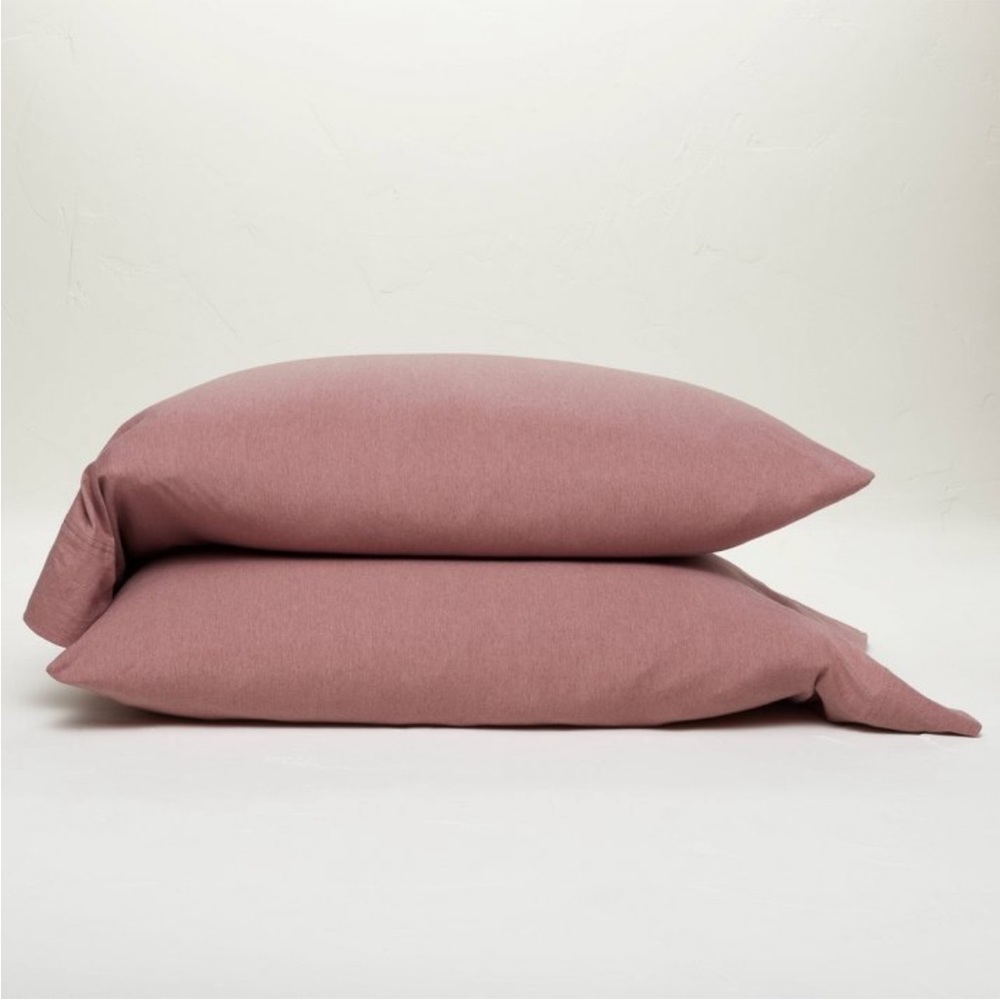 Casaluna Rose Jersey Solid 42”x20” Pillowcase King Set (2) Cotton Lyocell NEW